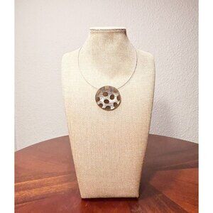 Culture Mix Round Resin Pendant Wire Hang Necklace
